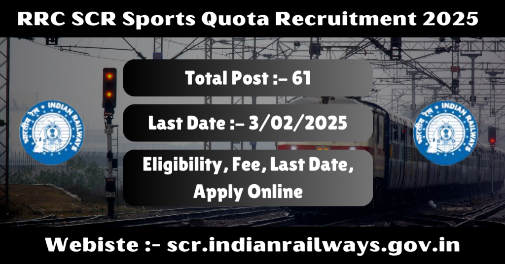 RRC SCR Sports Quota Recruitment 2025